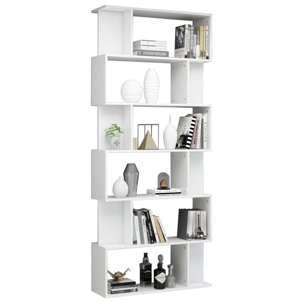 vidaXL Reol/rumdeler 80 x 24 x 192 cm spånplade hvid højglans