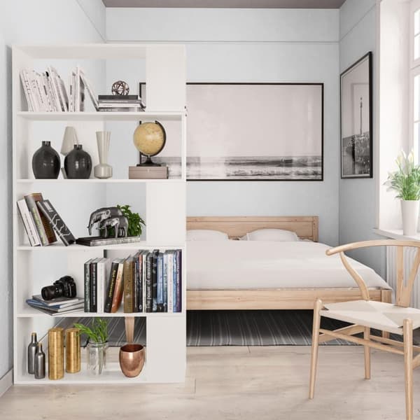 vidaXL Reol/rumdeler 80 x 24 x 159 cm spånplade hvid