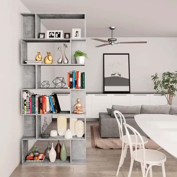 vidaXL Reol/rumdeler 80x24x192 cm spånplade betongrå