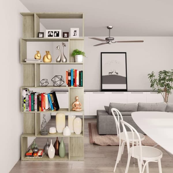vidaXL bogreol/rumdeler 80x24x192 cm konstrueret træ sonoma-eg