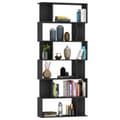 Miniatyrbilde 2 av 8: vidaXL Bokhylle/Romdeler svart 80x24x192 cm sponplate