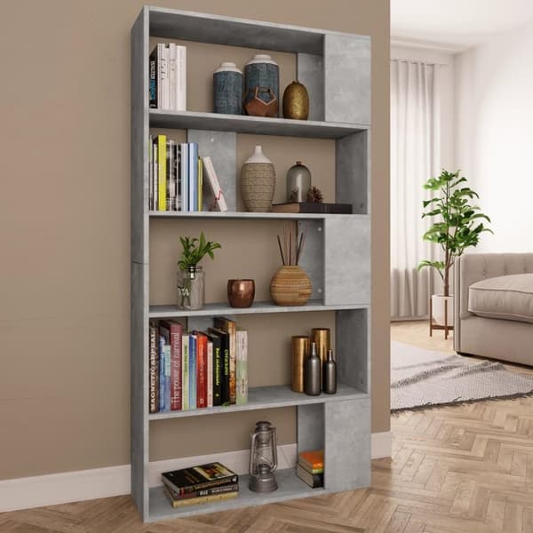 vidaXL Reol/rumdeler 80 x 24 x 159 cm spånplade betongrå