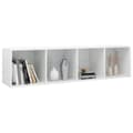 Miniatyrbilde 5 av 11: vidaXL Bokhylle/TV-benk høyglans hvit 36x30x143 cm sponplate