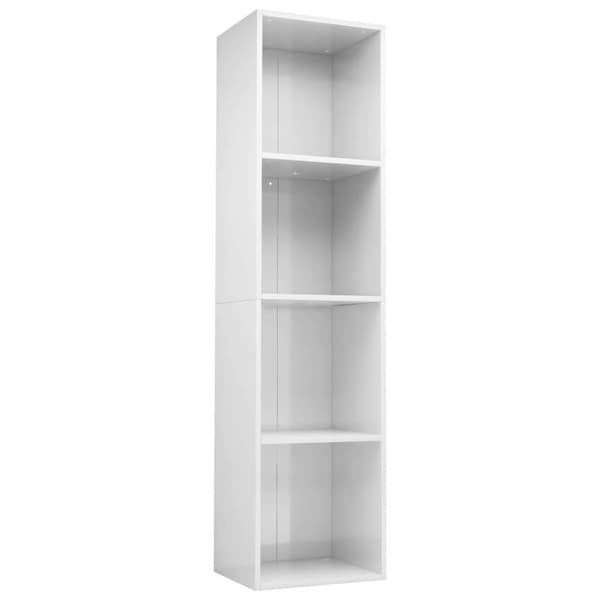 vidaXL Reol/tv-skab højglans 36 x 30 x 143 cm spånplade hvid