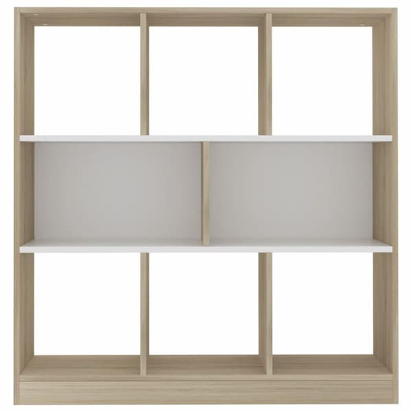 vidaXL Reol 97,5 x 29,5 x 100 cm spånplade hvid sonoma-egetræ
