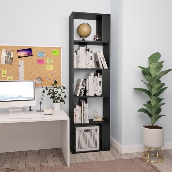 vidaXL Reol/rumdeler 45 x 24 x 159 cm spånplade sort