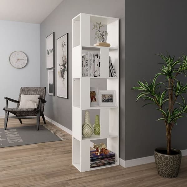 vidaXL bogreol/rumdeler 45x24x159 cm konstrueret træ hvid