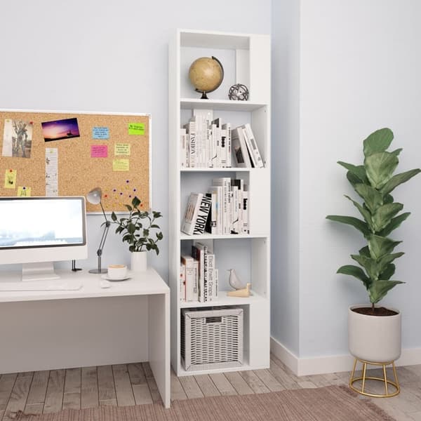 vidaXL bogreol/rumdeler 45x24x159 cm konstrueret træ hvid