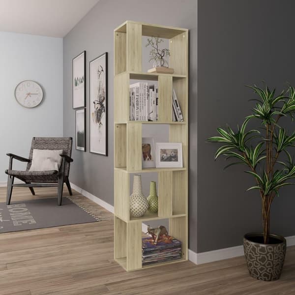 vidaXL Reol/rumdeler 45x24x159 cm spånplade sonoma-egetræsfarvet