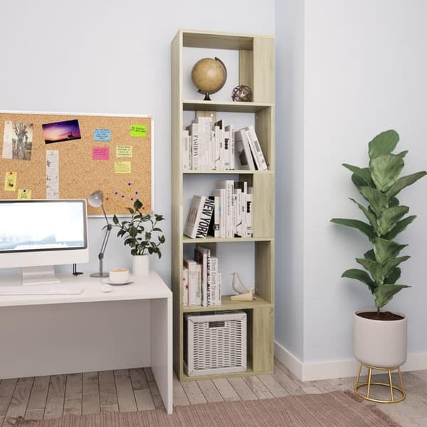 vidaXL Reol/rumdeler 45x24x159 cm spånplade sonoma-egetræsfarvet