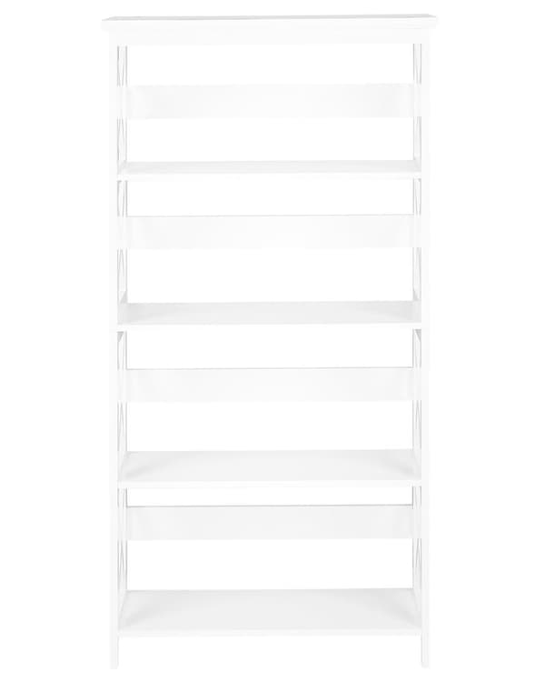 Reol Hvid Mat Træ 152 x 80 cm Bogreol med 5 Hylder Opbevaring til Stue Moderne stil Boghylde til Kontor Stue Soveværelse Opbevaringsreol Dekor