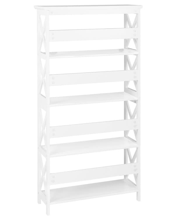 Reol Hvid Mat Træ 152 x 80 cm Bogreol med 5 Hylder Opbevaring til Stue Moderne stil Boghylde til Kontor Stue Soveværelse Opbevaringsreol Dekor