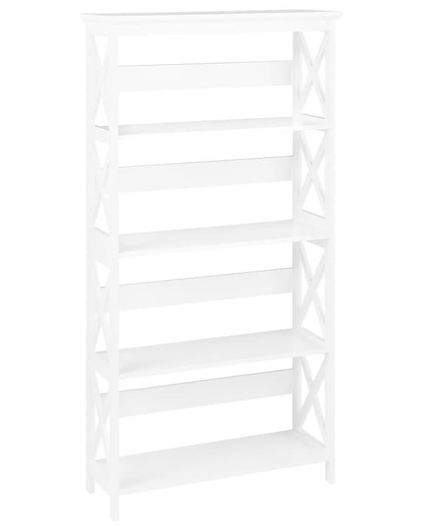 Reol Hvid Mat Træ 152 x 80 cm Bogreol med 5 Hylder Opbevaring til Stue Moderne stil Boghylde til Kontor Stue Soveværelse Opbevaringsreol Dekor