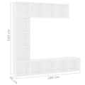 Miniatyrbillede 5 af 6: vidaXL bogreol/tv-møbel 3 dele 180x30x180 cm hvid