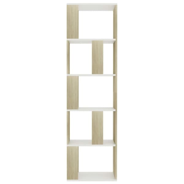 vidaXL Reol/rumdeler 45x24x159 cm spånplade hvid og sonoma-eg