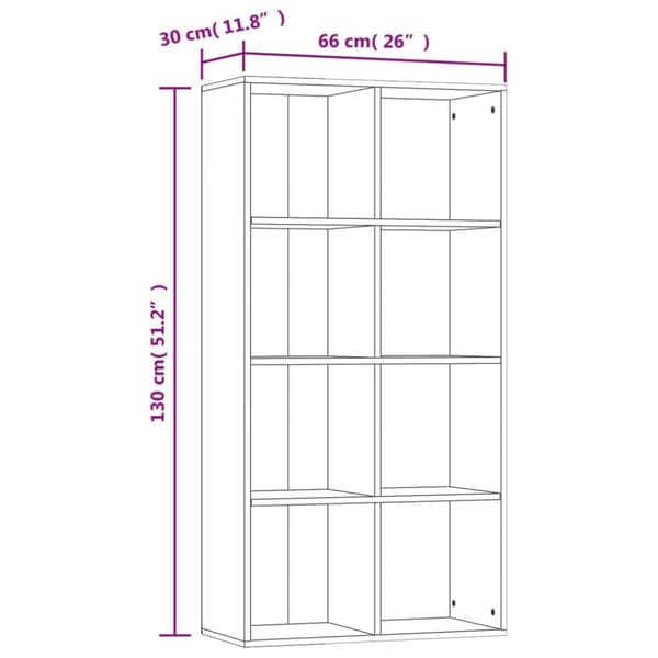 vidaXL Reol/skænk 66 x 30 x 130 cm spånplade betongrå