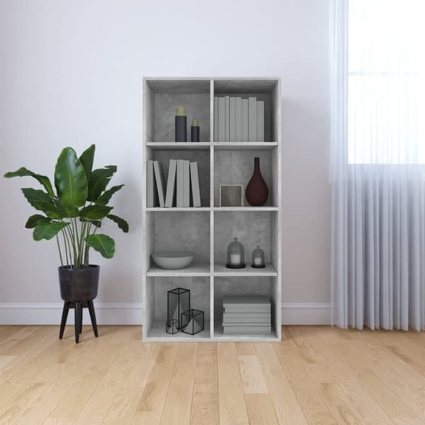 vidaXL Reol/skænk 66 x 30 x 130 cm spånplade betongrå