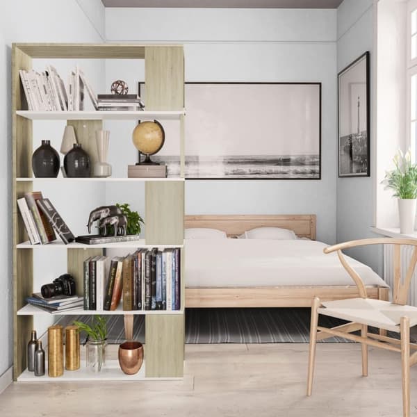 vidaXL Reol/rumdeler 80x24x159 cm spånplade sonoma-egetræsfarvet