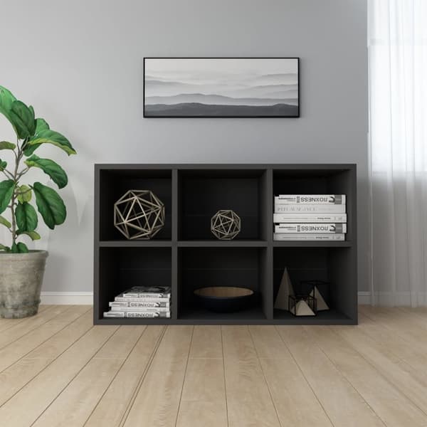 vidaXL bogreol/skænk 66x30x98 cm konstrueret træ sort