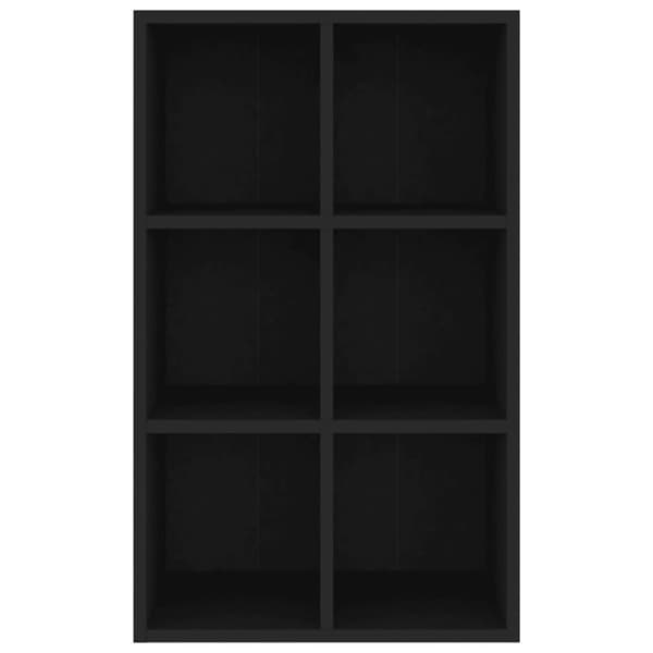 vidaXL bogreol/skænk 66x30x98 cm konstrueret træ sort