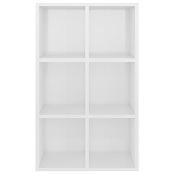 vidaXL bogreol/skænk 66x30x98 cm konstrueret træ hvid højglans
