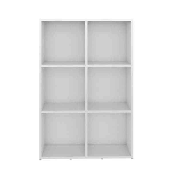 vidaXL bogreol/skænk 66x30x98 cm konstrueret træ hvid højglans