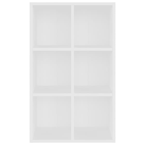vidaXL Bokhylle/skjenk hvit 66x30x98 cm konstruert tre
