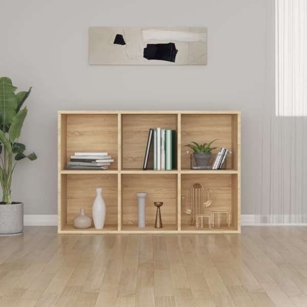vidaXL Bokhylle/skjenk sonoma eik 66x30x98 cm sponplate