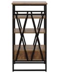 Miniatyrbillede 8 af 11: Reol Mørkt Træ Sort Metal Stel 101 x 56 cm Lav Bogreol med Skuffe Hylde Opbevaring Industriel stil til Kontor Stue Indendørs Tilbehør