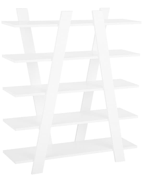 Reol Hvid Træ 100 x 30 x 116 cm Fritstående Bogreol med Hylder Opbevaring til Køkkenet Stuen Skandinavisk Design Køkkenreol Indretning