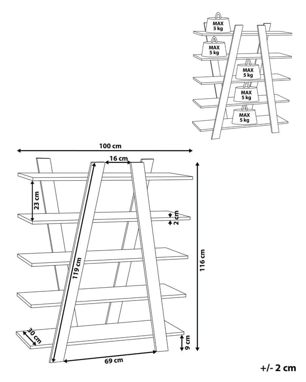 Reol Mørkt Træ 100 x 30 x 116 cm Fritstående Bogreol med Hylder Opbevaring til Køkkenet Stuen Skandinavisk Design Køkkenreol Indretning