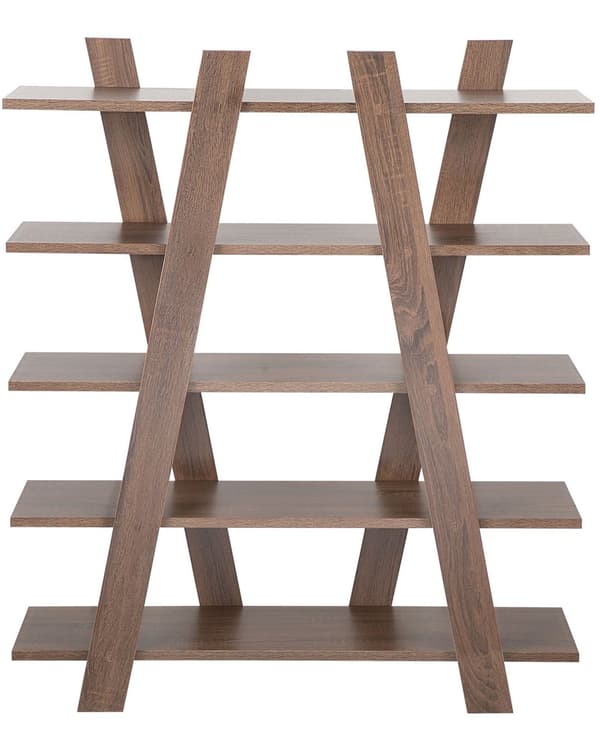 Reol Mørkt Træ 100 x 30 x 116 cm Fritstående Bogreol med Hylder Opbevaring til Køkkenet Stuen Skandinavisk Design Køkkenreol Indretning