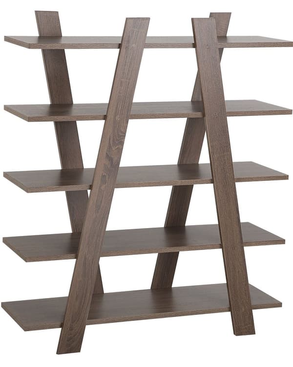 Reol Mørkt Træ 100 x 30 x 116 cm Fritstående Bogreol med Hylder Opbevaring til Køkkenet Stuen Skandinavisk Design Køkkenreol Indretning