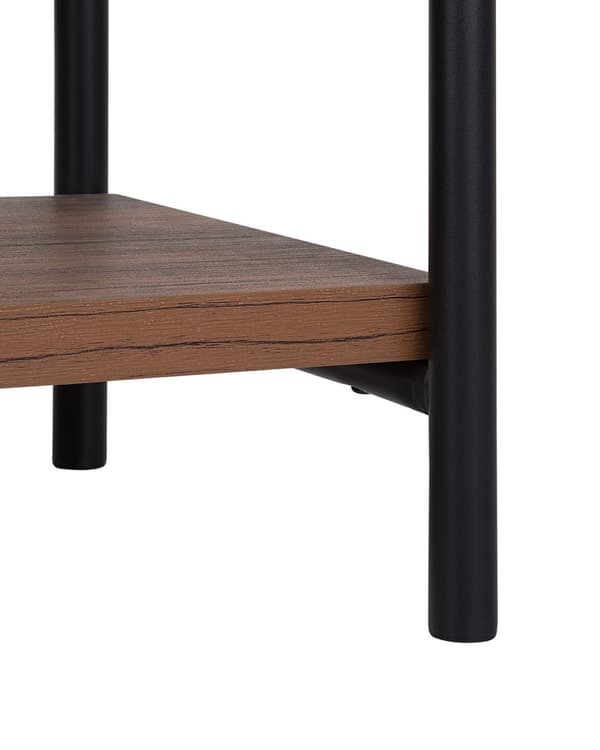 Kirjahylly tumma puu MDF-levy musta teräs 80 x 37 x 122 cm kolmella hyllyllä industriaalinen tyyli