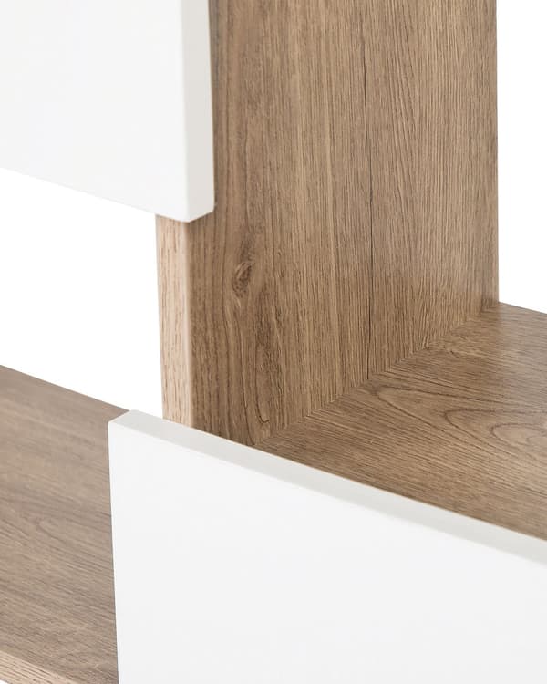 Kirjahylly tumma puu valkoinen MDF lastulevy 75 x 24 x 175 cm kaapeilla kuusi hyllyä skandinaavinen