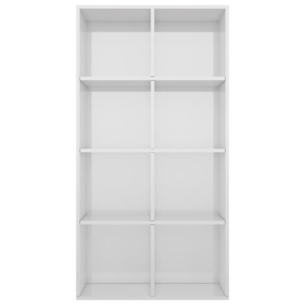 vidaXL Reol/skænk hvid højglans 66 x 30 x 130 cm spånplade