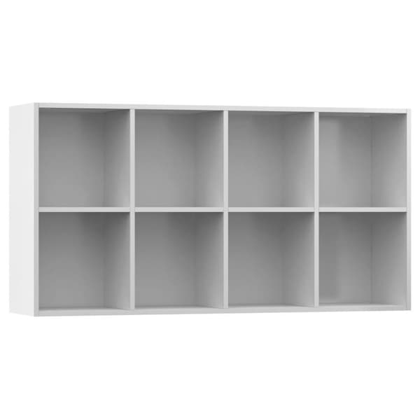 vidaXL Reol/skænk hvid højglans 66 x 30 x 130 cm spånplade