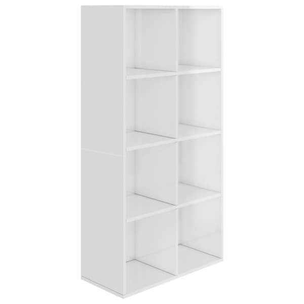 vidaXL Reol/skænk hvid højglans 66 x 30 x 130 cm spånplade