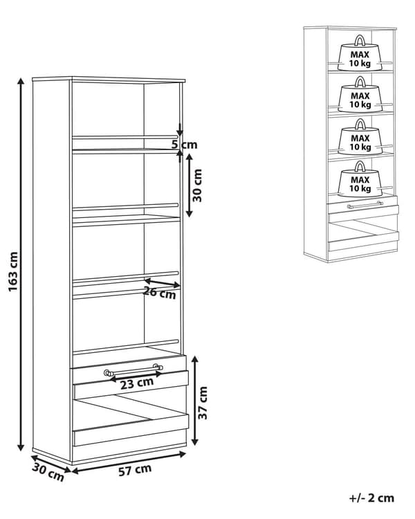 Reol Brunt Sort Træ Spånplade 163 cm Lade Stil