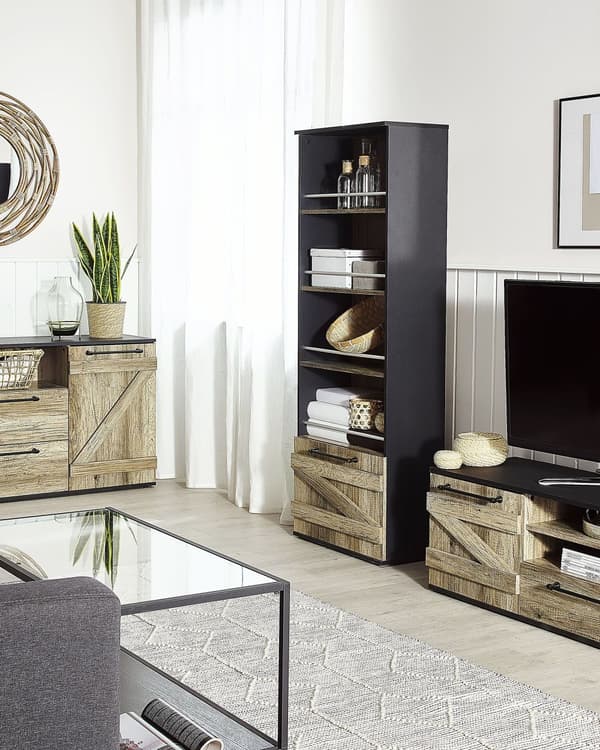 Reol Brunt Sort Træ Spånplade 163 cm Lade Stil
