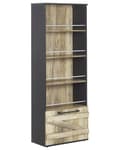 Miniatyrbillede 1 af 11: Reol Brunt Sort Træ Spånplade 163 cm Lade Stil