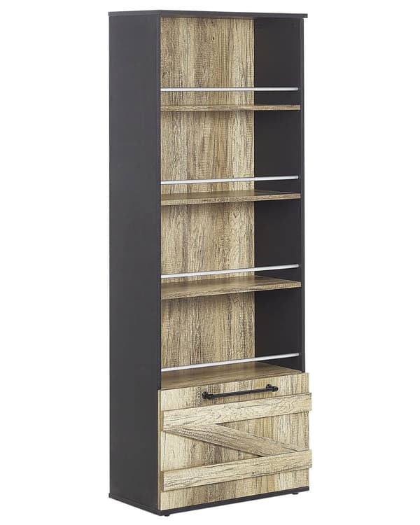 Reol Brunt Sort Træ Spånplade 163 cm Lade Stil