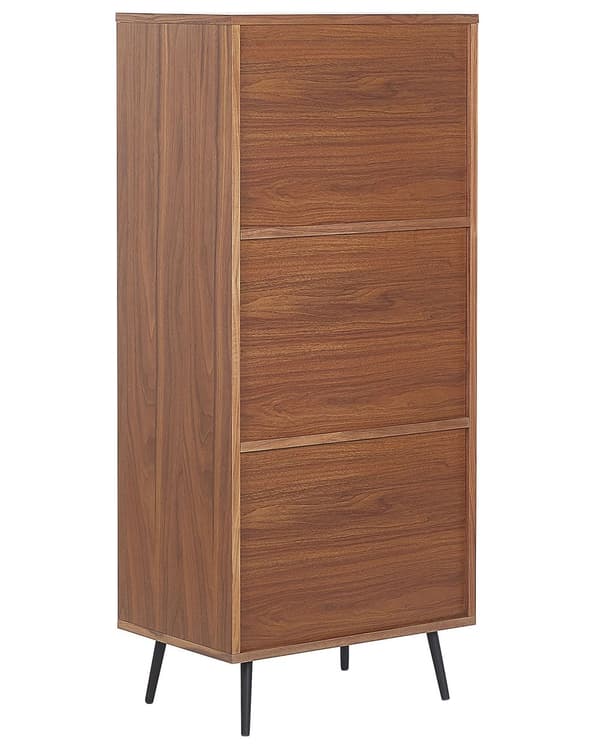 Kirjahylly tumma puu/harmaa 4 hyllyä 2 laatikkoa 139 x 60 x 40 cm perinteinen tyyli