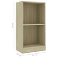 Miniatyrbilde 6 av 8: vidaXL Bokhylle sonoma eik 40x24x75 cm sponplate