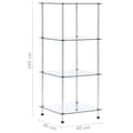 Miniatyrbilde 5 av 6: vidaXL Hylle 4 etasjer gjennomsiktig 40x40x100 cm herdet glass