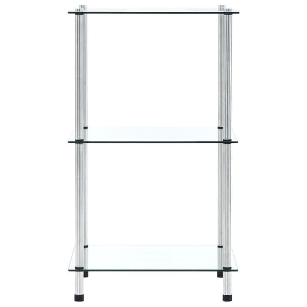 vidaXL Hylla 3 hyllplan transparent 40x40x67 cm härdat glas