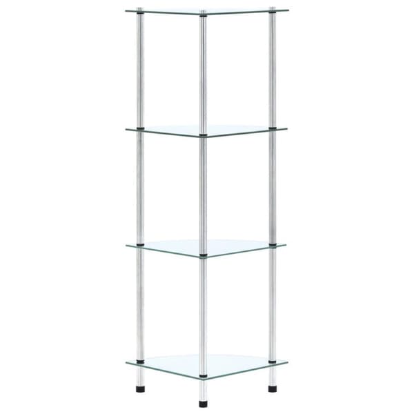 vidaXL Hylle 4 etasjer gjennomsiktig 30x30x100 cm herdet glass