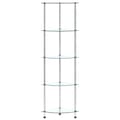 Miniatyrbilde 3 av 7: vidaXL Hylle 5 etasjer gjennomsiktig 30x30x130 cm herdet glass