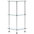 Miniatyrbild 3 av 7: vidaXL Hylla 3 hyllplan transparent 30x30x67 cm härdat glas