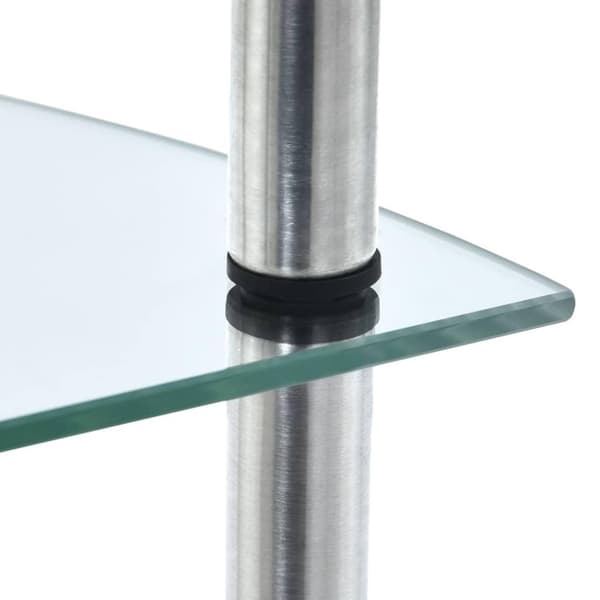 vidaXL Hylla 3 hyllplan transparent 30x30x67 cm härdat glas